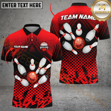 Maxcorners Bowling Strike Multicolor Personalized Name, Team Name 3D Shirt