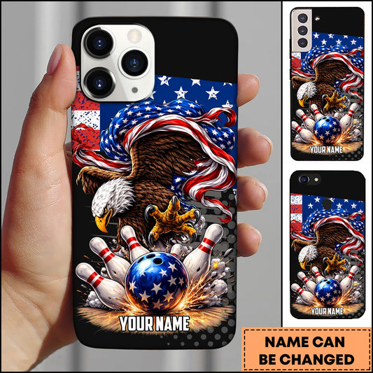 Maxcorners Bowling American Eagle Power Strike Personalized Name 3D Phone Case