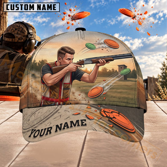 Maxcorners Trap & Skeet Shooting Vintage Shooter Personalized Name 3D Cap