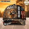 Maxcorners Dog Hunting And Duck Hunting Dog Marsh Camo American Flag Personalized Name 3D Cap