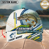 Maxcorners Fishing Blue Wave Personalized Name 3D Cap