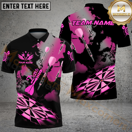 Maxcorners DartBoard Hazy Smoke Darts Jersey Multicolor Option Customized Name, Team Name 3D Shirt