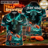 Maxcorners Trap Shooting Hunter & Shotgun Action Graphic Multicolor Customized Name, Team Name 3D Shirts