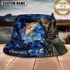 Maxcorners Fishing Blue Smoke Hook Personalized Name 3D Bucket Hat (12 Fish Species)