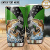 Maxcorners Fishing Tumbler Green Black Star Patchwork Design Personalized Name Tumbler (13 Species)