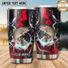 Maxcorners Fishing Tumbler Red Black Smoke Honeycomb Design Personalized Name Tumbler (13 Species)