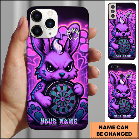 Maxcorners Darts Bunny Dartboard Multicolor Personalized Name 3D Phone Case