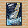 Maxcorners Salmon Fishing Tactical Camo Metal Splash Design Personalized Name 3D Poster