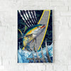 Maxcorners Tuna Fishing Tactical Camo Metal Splash Design Personalized Name 3D Poster