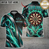 Maxcorners Darts Fiery Inferno Flame Waves Metallic Darts Target Board Graphic Multicolor Customized Name, Team Name 3D Shirts