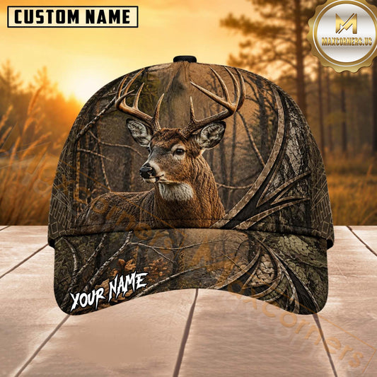 Maxcorners Hunting Woodland Portrait Personalized 3D Cap