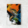 Maxcorners Largemouth Bass Fishing Pop Art Grunge Splash Design Personalized Name 3D Poster