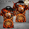 Maxcorners Darts Eagle & Fiery Target Wheel Graphic Multicolor Customized Name, Team Name 3D Shirts