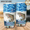 Maxcorners Fishing Tumbler Ocean Blue School Pattern Design Personalized Name Tumbler (13 Species)