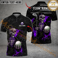 Maxcorner Patriot Reaper Golf Polo Shirt Customized Name, Team Name 3D Shirts (4 Colors)