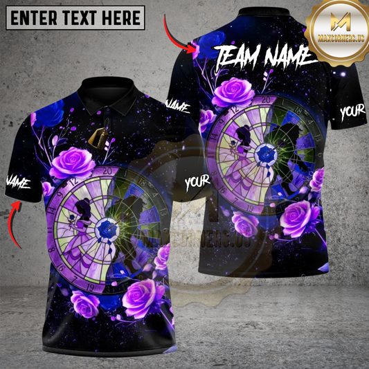 Maxcorners Darts Midnight Bloom Multicolor Customized Name, Team Name 3D Shirt