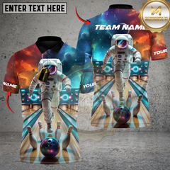 Maxcorners Space Strike Bowling Polo Custom Astronaut Team Shirt
