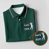 Maxcorners Green Best Papa By Par Embroidered Golf Polo Shirt, Ladies Golf Shirts, Golf Tops For Women LM1507