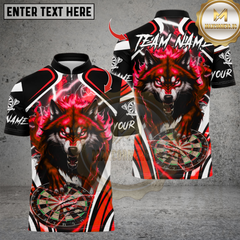 Maxcorners Darts Wolf With Dartboard Multicolor Customized Name Team Name 3D Shirts