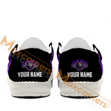 Maxcorners Billiard Ball 8 Purple Heavenly Flame Personalized Name Canvas Loafer Shoes