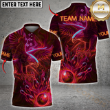 Maxcorners Bowling Eagle Neon Style Multicolor Customized Name, Team Name 3D Shirts
