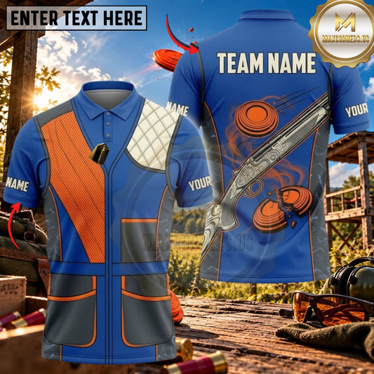 Maxcorners Clay Shooting Performance Vest Shotgun Clay Target Multicolor Customized Name Team Name 3D Shirts (4 Colors)