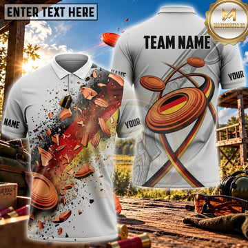 Maxcorners Clay Shooting Abstract Shotgun Clay Target Personalized Name 3D Unisex Shirt