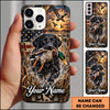 Maxcorners Duck Hunting German Wirehaired Pointer American Flag Sunset Marsh Personalized Name 3D Phone Case - Black Labrador Retriever