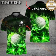 Maxcorners Golf Thunderbolt Multicolor Customized Name, Team Name 3D Shirts
