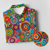 Maxcorners Colorful Abstract Circle Pattern Polo Shirt, Printed Golf Shirt, Hawaiian Golf Shirt, Women’s Golf Tops LM1507