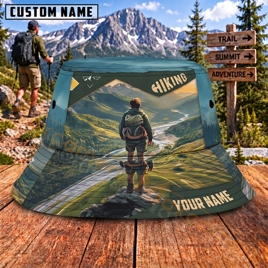 Maxcorners Hiking Scenic Mountain Trail Backpacker Personalized Name 3D Cap