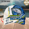 Maxcorners Fishing Blue Wave Personalized Name 3D Cap