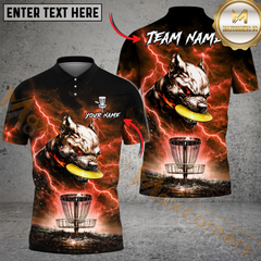 Maxcorners Savage Wolf Disc Golf Shirt Personalized Name, Team Name 3D Shirt (4 Colors)