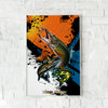 Maxcorners Northern Pike Fishing Pop Art Grunge Splash Design Personalized Name 3D Poster