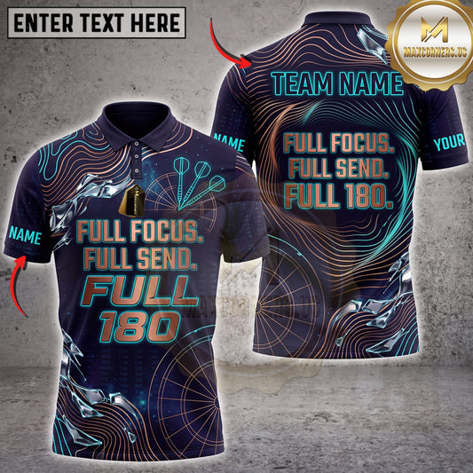 Maxcorners Darts Vintage Full Focus Full Send Full 180 Personalized Name 3D Unisex Shirt