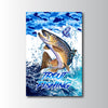 Maxcorners Brown Trout Fishing Ocean Camo Splash Design Personalized Name 3D Poster