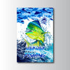 Maxcorners Mahi Mahi Fishing Ocean Camo Splash Design Personalized Name 3D Poster