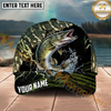 Maxcorners Fishing Gold Scale Lightning Splash Personalized Name 3D Cap (12 Fish Species)