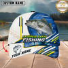 Maxcorners Fishing Blue Wave Personalized Name 3D Cap