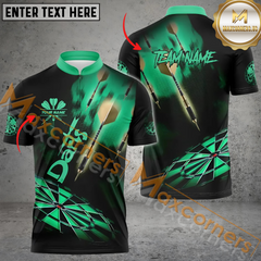 Maxcorners Darts Arrow Flame Mutilcolor Option Customized Name, Team Name 3D Polo Shirt