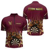 Maxcorners US Flag Dart Arrow Custom Brown Bear Dart Shirt For Men, Dart Team Jerseys LM064