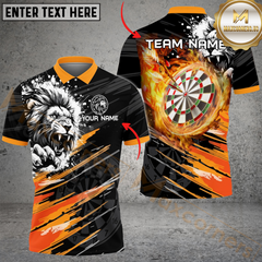Maxcorners Darts Blazing Lion Multicolor Options Personalized Name, Team Name 3D Shirt