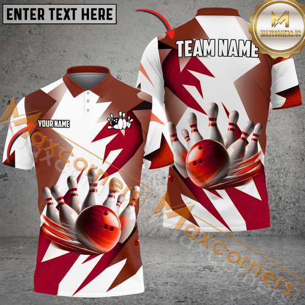 Maxcorners Light And Shadow Bowling Jersey Mutilcolor Option Customized Name, Team Name 3D Shirt