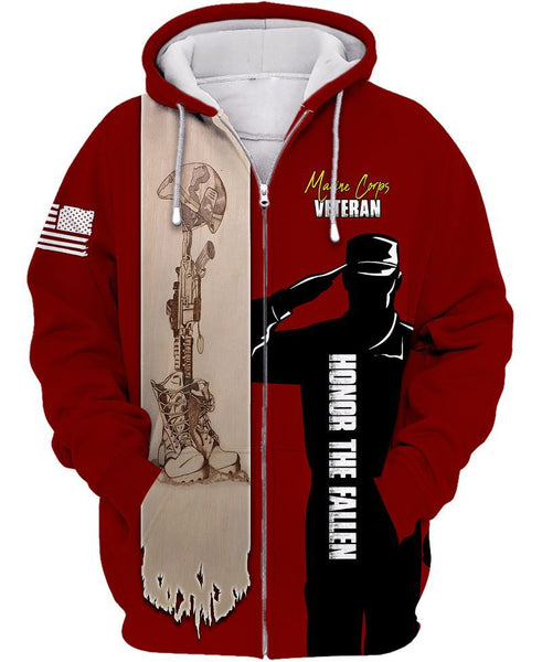 Maxcorners True Veteran Valor Hooded Hoodie