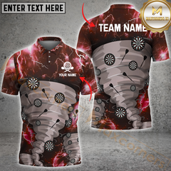 Maxcorners Darts Tornado Precision Multicolor Option Customized Name, Team Name 3D Polo Shirt
