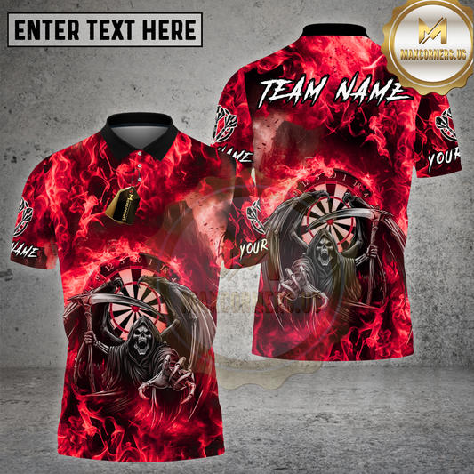 Maxcorners Dart Purple Flame Reaper Dartboard Multicolor Options Personalized Name, Team Name 3D Shirt (4 Colors)