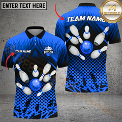 Maxcorners Bowling Strike Multicolor Personalized Name, Team Name 3D Shirt