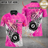 Maxcorners Billiard Ball 8 Lightning Flame Multicolor Option Customized Name, Team Name 3D Polo Shirt