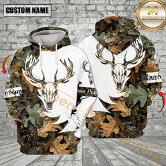 Maxcorners Custom Name Deer Hunting Skull Camo All Over Print Shirt
 Best Gift For Hunter