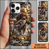 Maxcorners Duck Hunting German Wirehaired Pointer American Flag Sunset Marsh Personalized Name 3D Phone Case - Boykin Spaniel